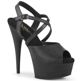 Pleaser DELIGHT-624-1 Sandalias de Plataforma Piel Sintética Negro EU-36 / US-6