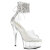 Pleaser DELIGHT-624RS Sandalias Plataforma Pedrería Transparente Plata EU-37 / US-7