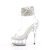 Pleaser DELIGHT-624RS Sandalias Plataforma Pedrería Transparente Plata EU-39 / US-9