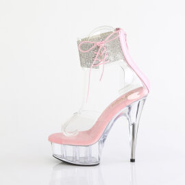 Pleaser DELIGHT-624RS Sandalias Plataforma Tono Claro pedrería plata EU-40 / US-10