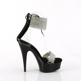 Pleaser DELIGHT-627RS Sandalias Plataforma Tono Claro pedrería Negro EU-36 / US-6