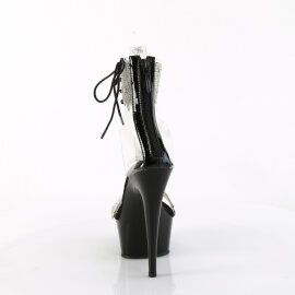 Pleaser DELIGHT-627RS Sandalias Plataforma Tono Claro pedrería Negro EU-38 / US-8