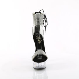 Pleaser DELIGHT-627RS Sandalias Plataforma Tono Claro pedrería Transparente EU-37 / US-7