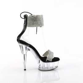 Pleaser DELIGHT-627RS Sandalias Plataforma Tono Claro pedrería Transparente EU-37 / US-7