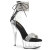 Pleaser DELIGHT-627RS Sandalias Plataforma Tono Claro pedrería Transparente EU-37 / US-7