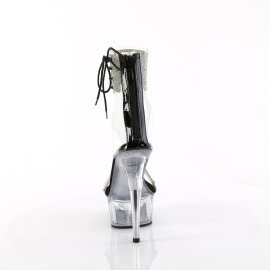 Pleaser DELIGHT-627RS Sandalias Plataforma Tono Claro pedrería Transparente EU-38/US-8