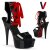 Pleaser Sandalia de Tacón DELIGHT-600-14FH Negro Charol EU-37 / US-7