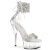Pleaser DELIGHT-627RS Sandalias Plataforma Pedrería Transparente Plata EU-42 / US-12