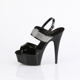Pleaser DELIGHT-639 Sandalias de Plataforma Charol Negro EU-40 / US-10
