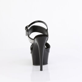 Pleaser DELIGHT-639 Sandalias de Plataforma Charol Negro EU-38 / US-8