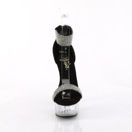 Pleaser DELIGHT-641 Sandalias de Plataforma Tela Negro Tono Claro EU-35 / US-5