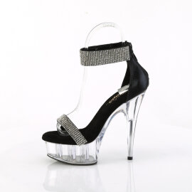 Pleaser DELIGHT-641 Sandalias de Plataforma Tela Negro Tono Claro EU-35 / US-5