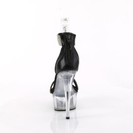 Pleaser DELIGHT-641 Sandalias de Plataforma Tela Negro Tono Claro EU-39 / US-9