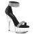 Pleaser DELIGHT-641 Sandalias de Plataforma Tela Negro Tono Claro EU-39 / US-9