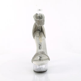 Pleaser DELIGHT-641 Sandalias de Plataforma Tela Plata...