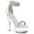 Pleaser DELIGHT-641 Sandalias de Plataforma Tela Plata transparente EU-40 / US-10
