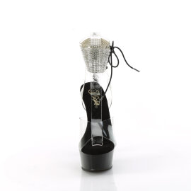 Pleaser DELIGHT-691-2RS Sandalias Plataforma Tono Claro pedrería Negro EU-35 / US-5