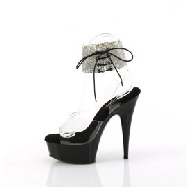 Pleaser DELIGHT-691-2RS Sandalias Plataforma Tono Claro pedrería Negro EU-35 / US-5