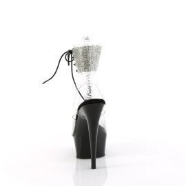 Pleaser DELIGHT-691-2RS Sandalias Plataforma Tono Claro pedrería Negro EU-35 / US-5