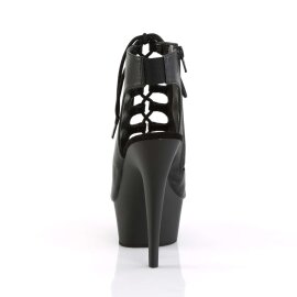 Pleaser Botín DELIGHT-600-20 Negro Cuero Sintético EU-42 / US-12