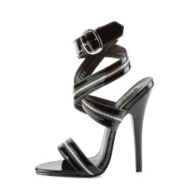 Devious DOMINA-119 Sandalias Charol Negro EU-35 / US-5