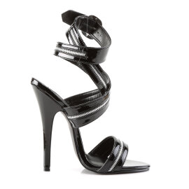 Devious DOMINA-119 Sandalias Charol Negro EU-37 / US-7
