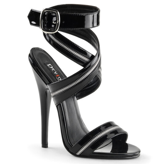 Devious DOMINA-119 Sandalias Charol Negro EU-39 / US-9