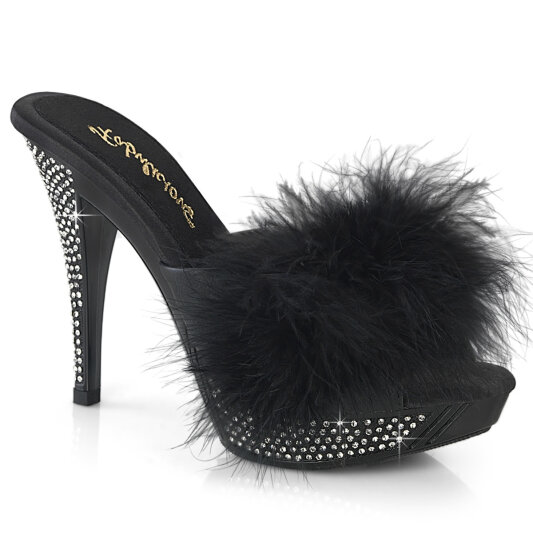 Fabulicious ELEGANT-401 Zuecos con Plataforma de Piel Sintética Negro EU-35 / US-5