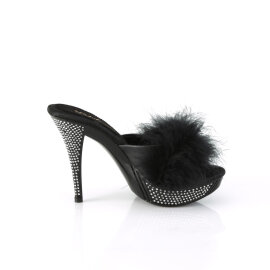Fabulicious ELEGANT-401 Zuecos con Plataforma de Piel Sintética Negro EU-35 / US-5