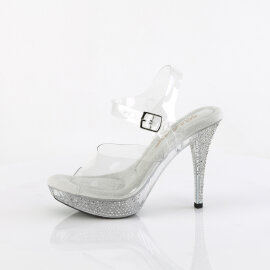 Fabulicious ELEGANT-408 Sandalias Plataforma Tono Claro pedrería Transparente EU-37 / US-7