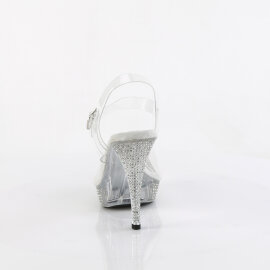 Fabulicious ELEGANT-408 Sandalias Plataforma Tono Claro pedrería Transparente EU-37 / US-7