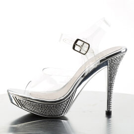 Fabulicious ELEGANT-408 Sandalias con Plataforma Cromo Tono Claro Plata EU-40 / US-10