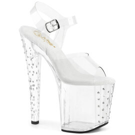 Pleaser ENCHANT-708RS Sandalias Plataforma Tono Claro pedrería Transparente EU-37/US-7