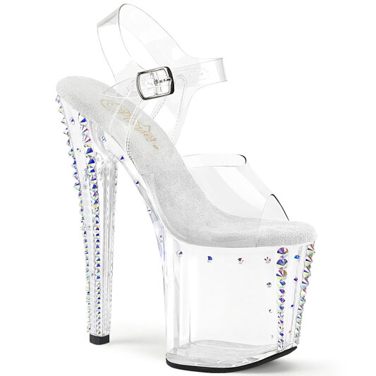 Pleaser ENCHANT-708RS-02 Sandalias Plataforma Tono Claro pedrería Transparente EU-37/US-7