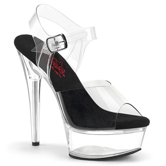 Pleaser EXCITE-608 Sandalias de Plataforma Negro Tono Claro EU-35 / US-5