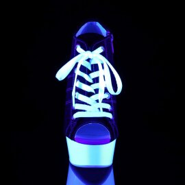 Pleaser Botín DELIGHT-600SK-01 Negro Blanco-Neón EU-35 / US-5