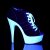 Pleaser Botín DELIGHT-600SK-01 Negro Blanco-Neón EU-35 / US-5