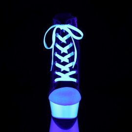 Pleaser Botín DELIGHT-600SK-02 Negro Blanco-Neón EU-35 / US-5