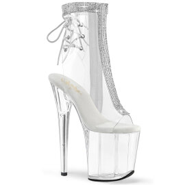 Pleaser FLAMINGO-1018C-2RS Botines Plataforma Tono Claro pedrería Transparente EU-37 / US-7