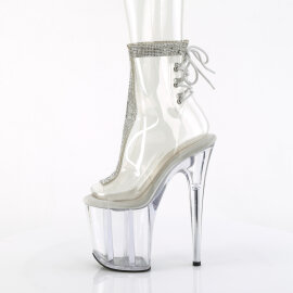 Pleaser FLAMINGO-1018C-2RS Botines Plataforma Tono Claro pedrería Transparente EU-37 / US-7