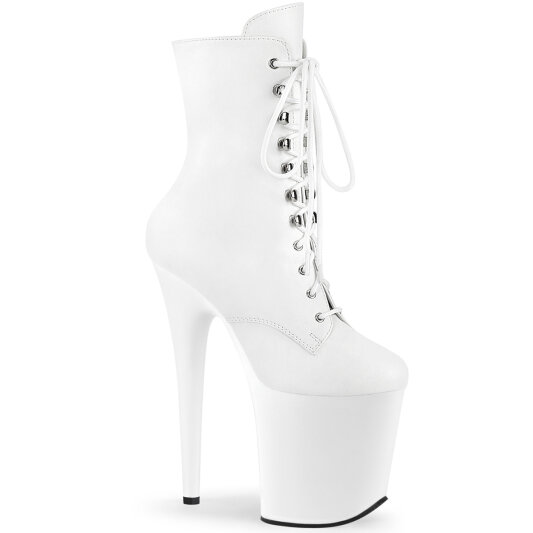 Pleaser FLAMINGO-1020 Botines Plataforma ecoPiel blanco EU-37 / US-7