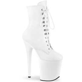 Pleaser FLAMINGO-1020 Botines Plataforma ecoPiel blanco EU-37 / US-7