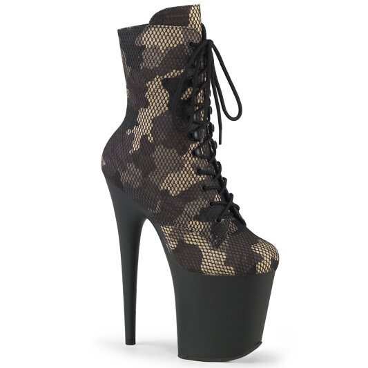 Pleaser FLAMINGO-1020CM Botines con Plataforma Malla Verde EU-35 / US-5