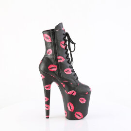 Pleaser FLAMINGO-1020KISSES Botines Plataforma Piel Sintética Negro EU-35 / US-5