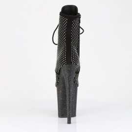 Pleaser FLAMINGO-1020RM Botines Plataforma ecoPiel pedrería malla Negro EU-35 / US-5