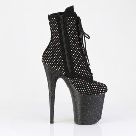 Pleaser FLAMINGO-1020RM Botines Plataforma ecoPiel pedrería malla Negro EU-39 / US-9