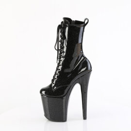 Pleaser FLAMINGO-1040GP Botines con Plataforma Charol Purpurina Negro EU-37 / US-7