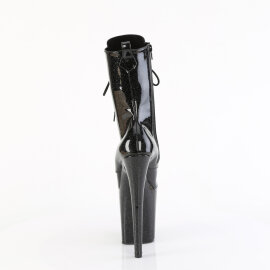 Pleaser FLAMINGO-1040GP Botines con Plataforma Charol Purpurina Negro EU-37 / US-7
