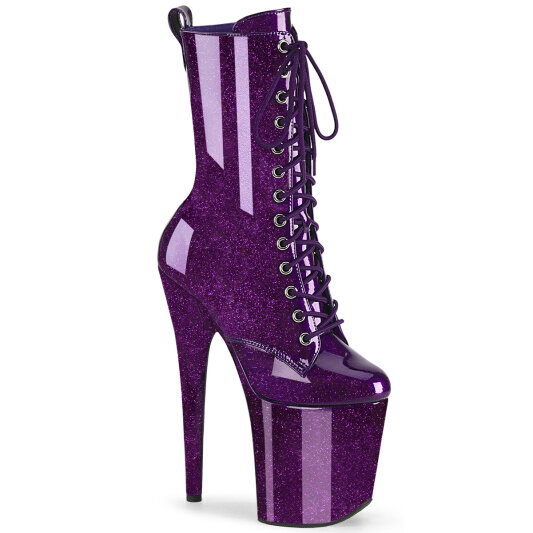 Pleaser FLAMINGO-1040GP Botines con Plataforma Charol Purpurina Brillante Púrpura EU-37 / US-7