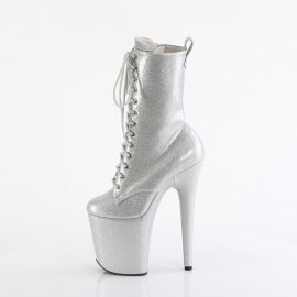 Pleaser FLAMINGO-1040GP Botines con Plataforma Charol Purpurina Plata EU-37 / US-7